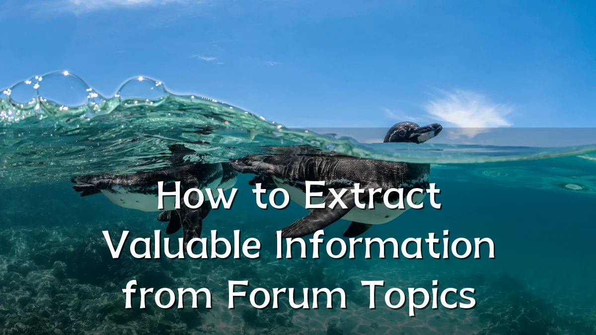 How to Extract Valuable Information from Forum Topics